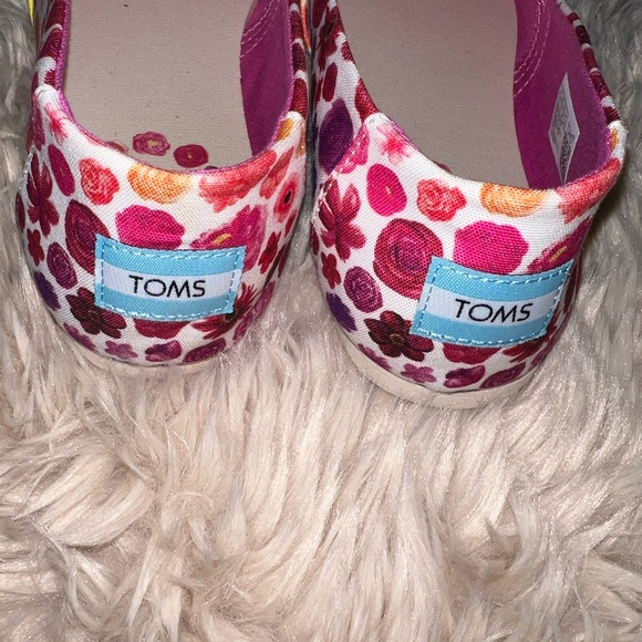 TOMS Women's Floral Slip-On Shoes - Red, Yellow, Pink - Picture 4 of 5